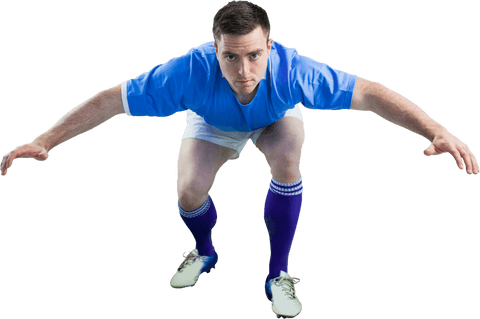 Rugby Player Preparing for Game Transparent