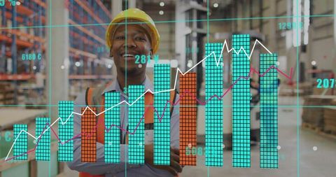 Warehouse lead monitoring ar logistics dashboard with rising bar charts and analytics