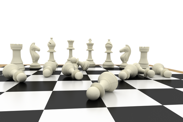 Transparent Chessboard with Fallen White Pawns and Pieces - Download Free Stock Videos Pikwizard.com