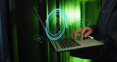 Ai data processing with digital interface concept