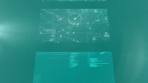 Innovative Data Processing Animation with Digital Network Effect