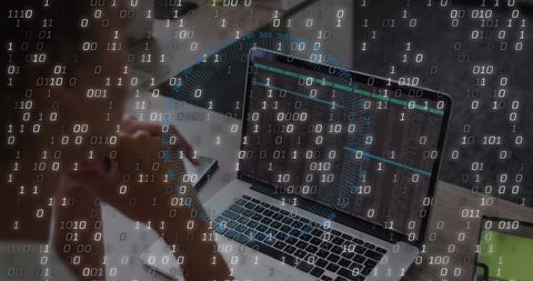 Businesswoman Analyzing Data on Laptop with Security Overlay - Download Free Stock Images Pikwizard.com