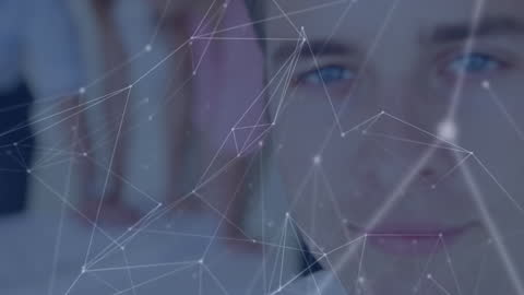 Businessman with Digital Network Overlay