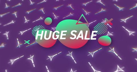 Vibrant Huge Sale Concept on Violet Background