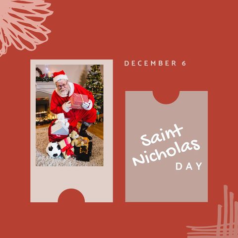 Saint Nicholas Day Celebration with Santa and Festive Gifts - Download Free Stock Templates Pikwizard.com