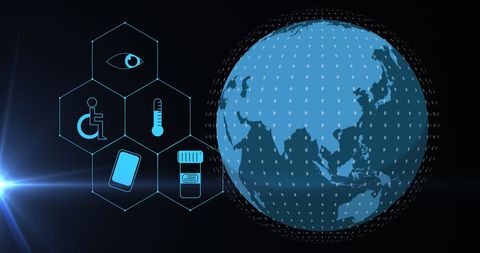 Digital Healthcare Interface and Global Connection Concept