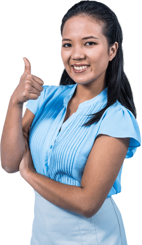 Confident Businesswoman Giving Thumbs Up Gesture Transparent Background - Download Free Stock Videos Pikwizard.com