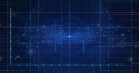 Central data hub glowing within futuristic virtual hud grid with turquoise nodes