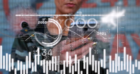 Futuristic Technology with Data and Smartphone Interaction