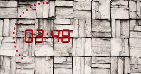 Digital Countdown Timer Display on Textured Brick Wall - Download Free Stock Images Pikwizard.com