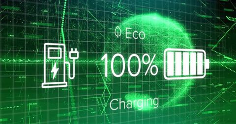 Eco-friendly charging interface with futuristic technology concepts