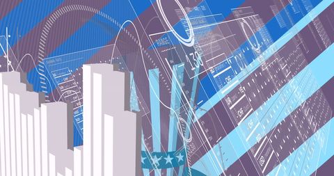 Futuristic American Business and Patriotism Theme with Statistics - Download Free Stock Images Pikwizard.com