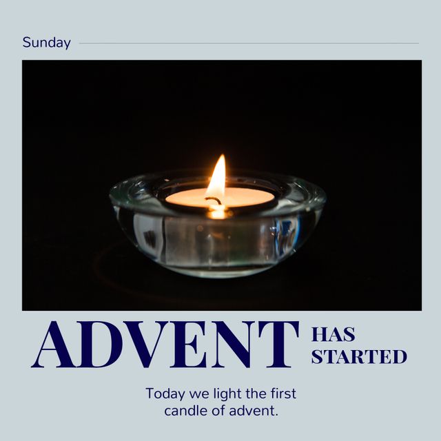 Single Lit Candle Signifying Start of Advent Season - Download Free Stock Templates Pikwizard.com