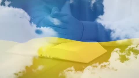 Ukrainian Patriotism Symbolism with Book and Clouds