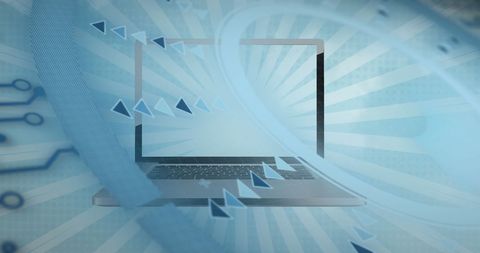 Abstract Technology and Communication Concept with Laptop