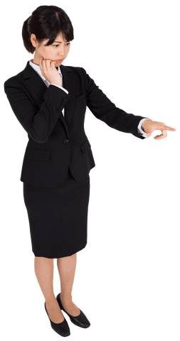 transparent asian businesswoman pointing for virtual interface - Download Free Stock Videos Pikwizard.com