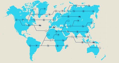 Global Network Connectivity Concept on Digital World Map - Download Free Stock Images Pikwizard.com