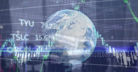 Global Finance Concept with Stock Market Data and Rotating Earth - Download Free Stock Images Pikwizard.com