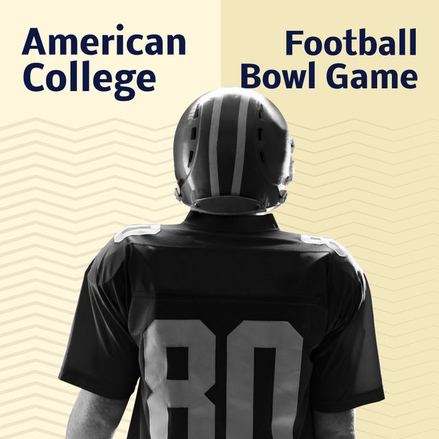 Caucasian Male Football Player Preparing for College Bowl Game - Download Free Stock Templates Pikwizard.com