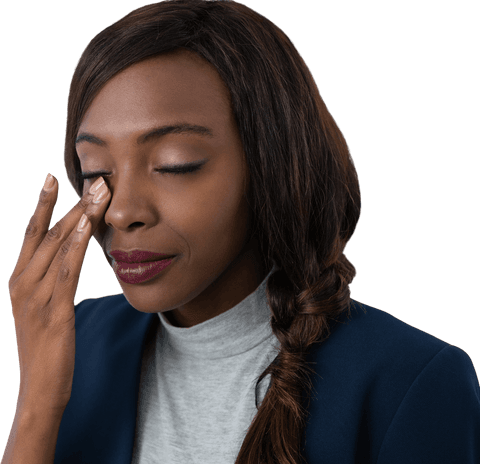 transparent background of businesswoman rubbing tired eyes - Download Free Stock Videos Pikwizard.com