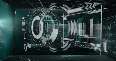 futuristic digital data interface with scope scanning - Download Free Stock Images Pikwizard.com