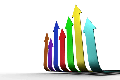 colorful upward arrows symbolizing growth on transparent background - Download Free Stock Videos Pikwizard.com