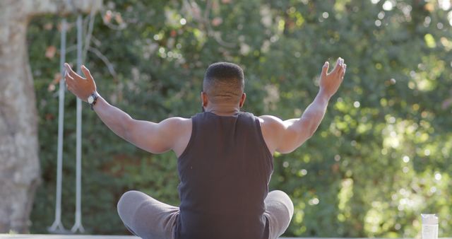 Man Practicing Yoga Outdoors in Tranquil Nature Setting - Download Free Stock Images Pikwizard.com