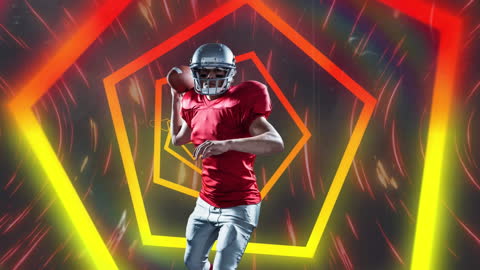 Dynamic Rugby Player Animation with Geometric Background