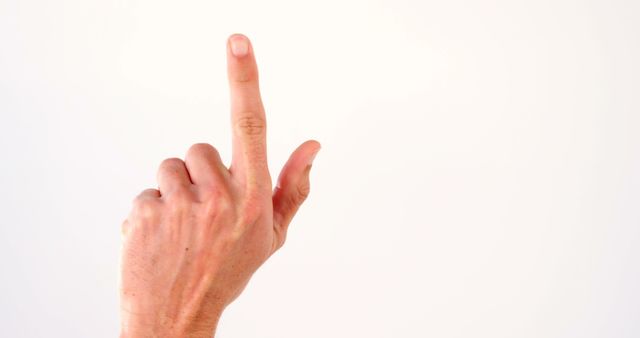 Caucasian Female Hand Pointing Up on White Background - Download Free Stock Images Pikwizard.com