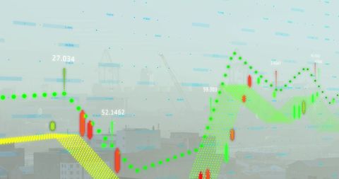 Digital Financial Charts Overlayed on Cityscape Background - Download Free Stock Images Pikwizard.com