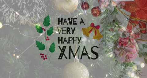 Festive Christmas Greetings with Ornament Graphics