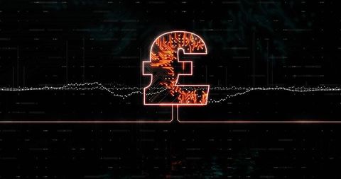 Digital pound symbol with circuit board design