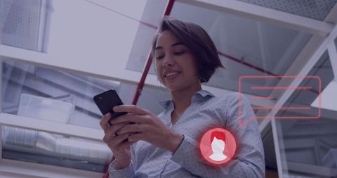 Social Media Interaction on Smartphone in Modern Workspace