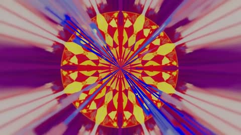 Psychedelic Fractal Burst with Vivid Red and Yellow Patterns