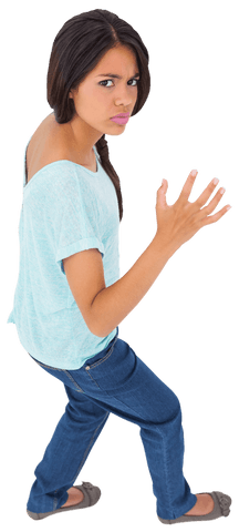 Angry Biracial Woman Posing on Transparent Background - Download Free Stock Videos Pikwizard.com