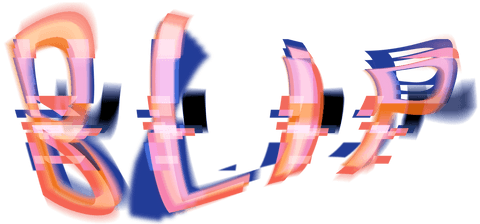 Colorful Distorted Blip Text on Transparent Background