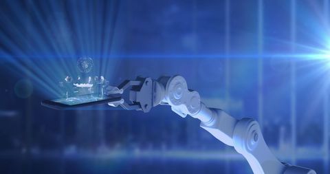 Robotic Arm Displaying Augmented Reality Technology in Data Center - Download Free Stock Images Pikwizard.com