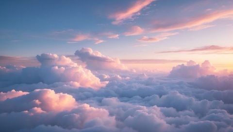 Pastel Clouds and Cirrus Streaks at Sunset