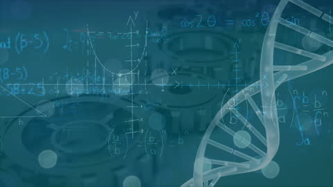 Digital DNA and Analytical Figures Overlaying Technology Concept