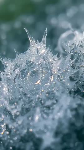 High-speed macro vertical video of water drop crown splash with sparkling bokeh