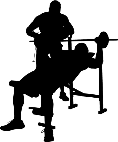 People Lifting Barbell Silhouettes on Transparent Background