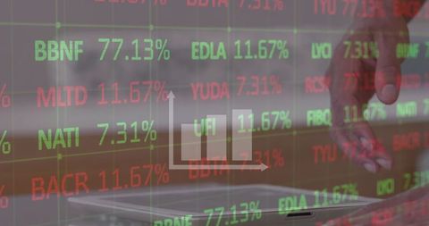 Businessman Analyzing Financial Data on Tablet for Market Trends