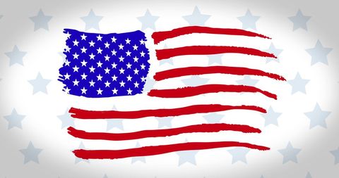 Hand Drawn American Flag with Star Background - Download Free Stock Images Pikwizard.com