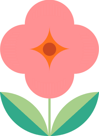 Minimalist floral vector illustration with transparent background