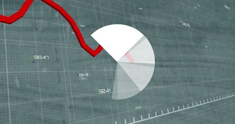 Interactive Financial Graph on Virtual Office Background