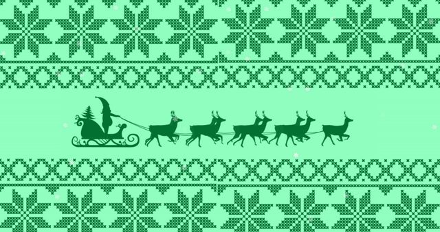 Christmas Silhouette Reindeer and Sleigh Pattern Background - Download Free Stock Images Pikwizard.com