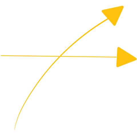 Yellow arrows on transparent background showing directions