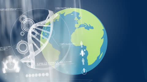 Futuristic Digital Interface Over Earth