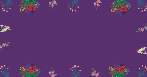 Dynamic Floral Animation on Vivid Purple Background - Download Free Stock Images Pikwizard.com