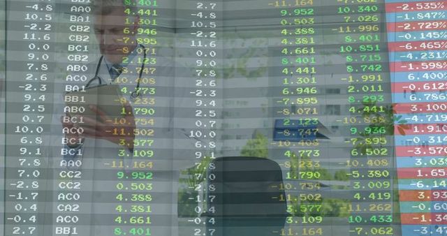 Healthcare Professional Analyzing Financial Data in Office